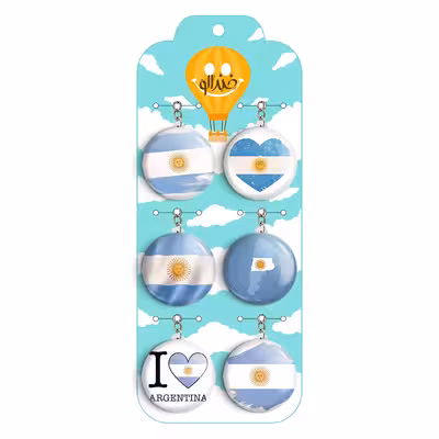 جاکلیدی خندالو مدل پرچم آرژانتین کد 1206B مجموعه 6 عددی