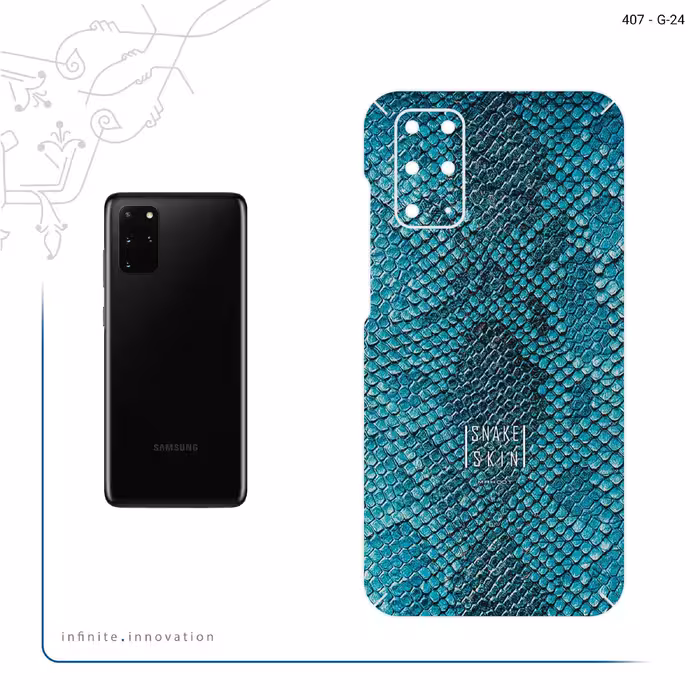 برچسب پوششی ماهوت مدل Blue Snake Skin مناسب برای گوشی موبایل سامسونگ Galaxy S20 Plus