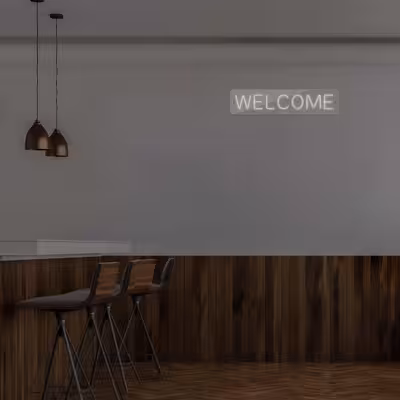 چراغ دیواری نئون دیزاین طرح Welcome_WHT