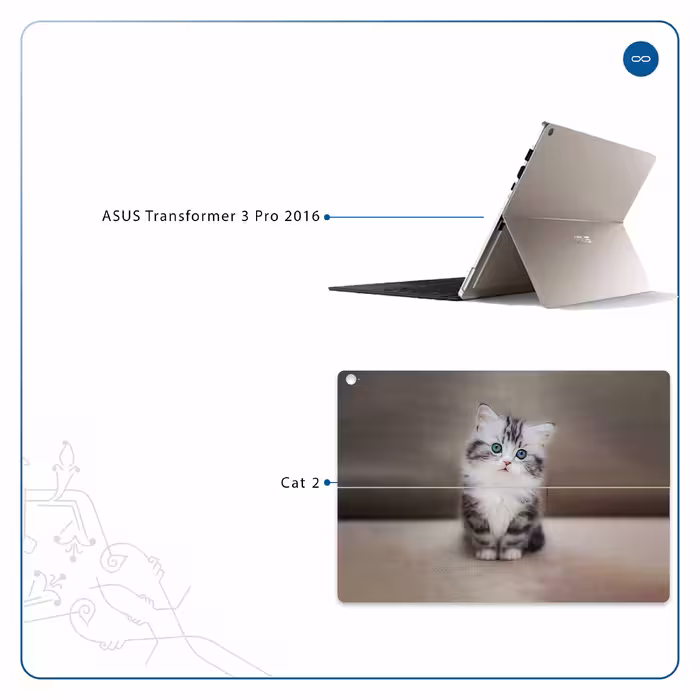 برچسب پوششی ماهوت مدل Cat-2 مناسب برای تبلت ایسوس Transformer 3 Pro 2016