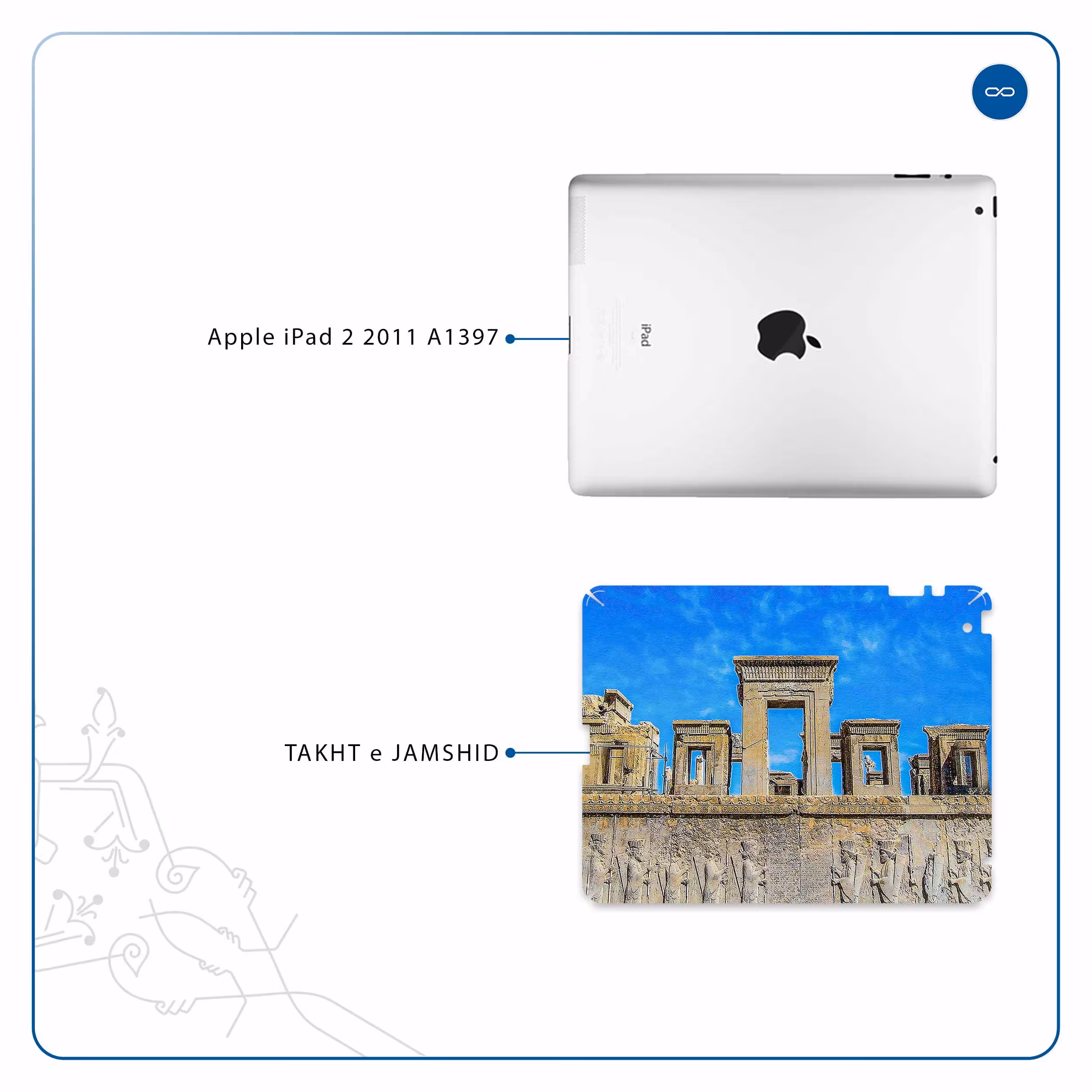 برچسب پوششی ماهوت مدل TAKHT-e-JAMSHID مناسب برای تبلت اپل iPad 2 2011 A1397
