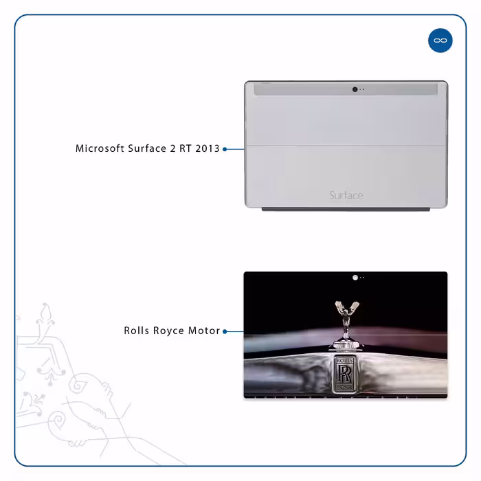 برچسب پوششی ماهوت مدل Rolls-Royce Motor مناسب برای تبلت مایکروسافت Surface 2 RT 2013