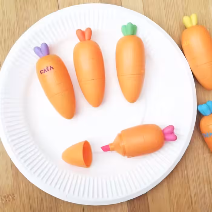 ماژیک علامت گذار مدل هویج کد HT-120  مجموعه 6 عددی