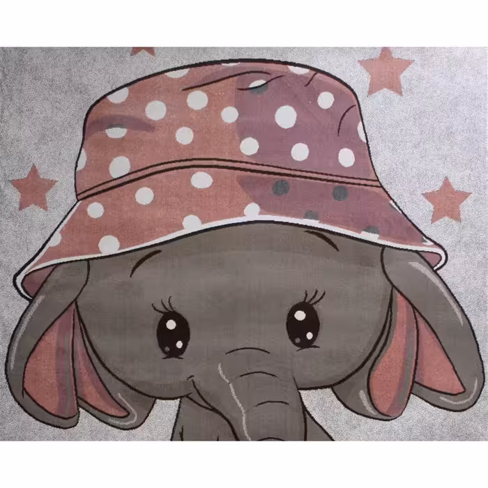 فرش ماشینی افرند مدل کودک طرح فیل کلاه کد 196