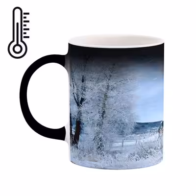 ماگ حرارتی کاکتی طرح منظره برفی مدل mgh15023