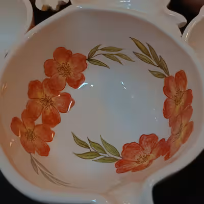 ست 7 تکه آجیل خوری سرامیکی هیوا طرح نارگل مدل شقایق کد 11311959