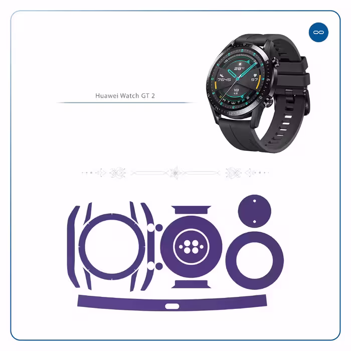 برچسب ماهوت طرح Matte-BlueBerry مناسب برای ساعت هوشمند هوآوی Watch GT2