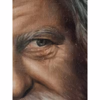 تابلو نقاشی رنگ و روغن طرح پیرمرد روستایی