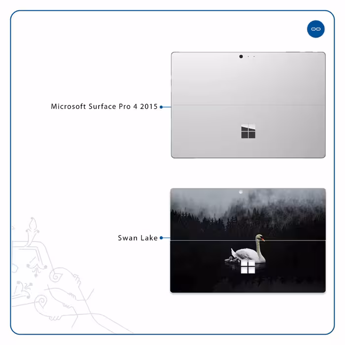 برچسب پوششی ماهوت مدل Swan Lake مناسب برای تبلت مایکروسافت Surface Pro 4 2015