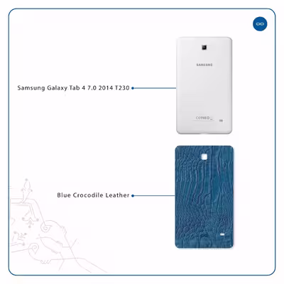 برچسب پوششی ماهوت مدل Blue-Crocodile-Leather مناسب برای تبلت سامسونگ Galaxy Tab 4 7.0 2014 T230