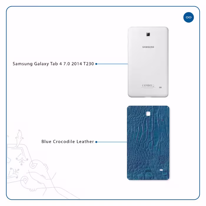 برچسب پوششی ماهوت مدل Blue-Crocodile-Leather مناسب برای تبلت سامسونگ Galaxy Tab 4 7.0 2014 T230