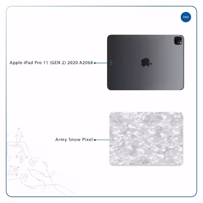 برچسب پوششی ماهوت مدل Army-Winter-Pixel مناسب برای تبلت اپل iPad Pro 11 (GEN 2) 2020 A2068
