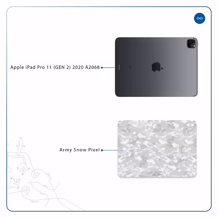 برچسب پوششی ماهوت مدل Army-Winter-Pixel مناسب برای تبلت اپل iPad Pro 11 (GEN 2) 2020 A2068