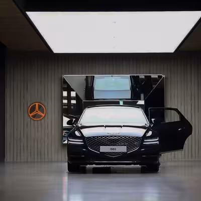 چراغ دیواری نئون دیزاین طرح Benz-BL_ORG