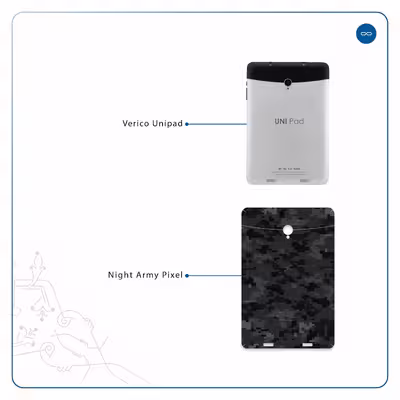 برچسب پوششی ماهوت مدل Night-Army-Pixel مناسب برای تبلت وریکو Unipad