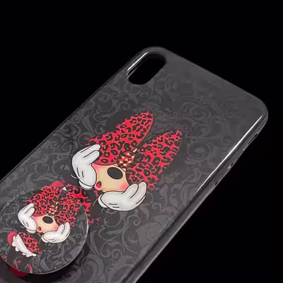 کاور طرح میکی موس مدل FANT8 مناسب برای گوشی موبایل اپل IPHONE X/ XS به همراه پایه نگهدارنده