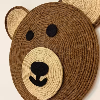 دیوارکوب بافتنی طرح خرس مدل مکرومه کد 25