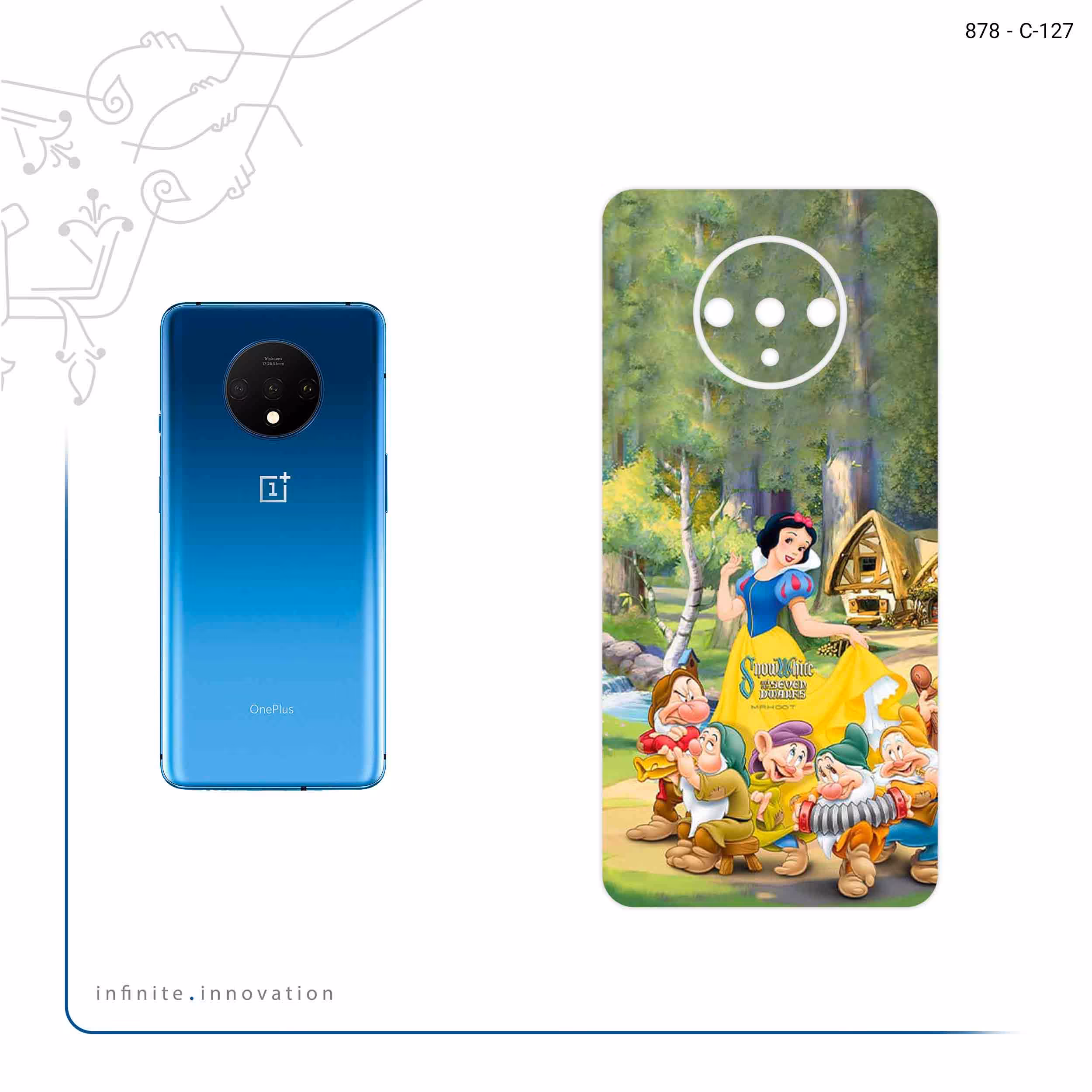 برچسب پوششی ماهوت مدل Snow White مناسب برای گوشی موبایل وان پلاس 7T