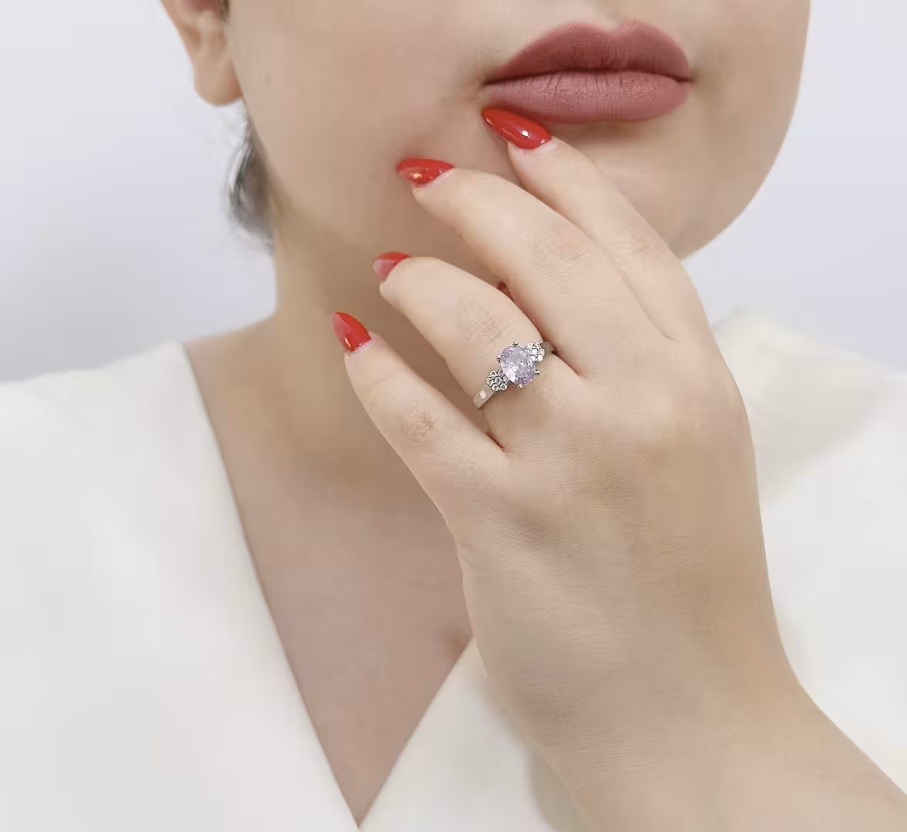 انگشتر سنگ رنگی جواهری نقره زنانه کد 11136