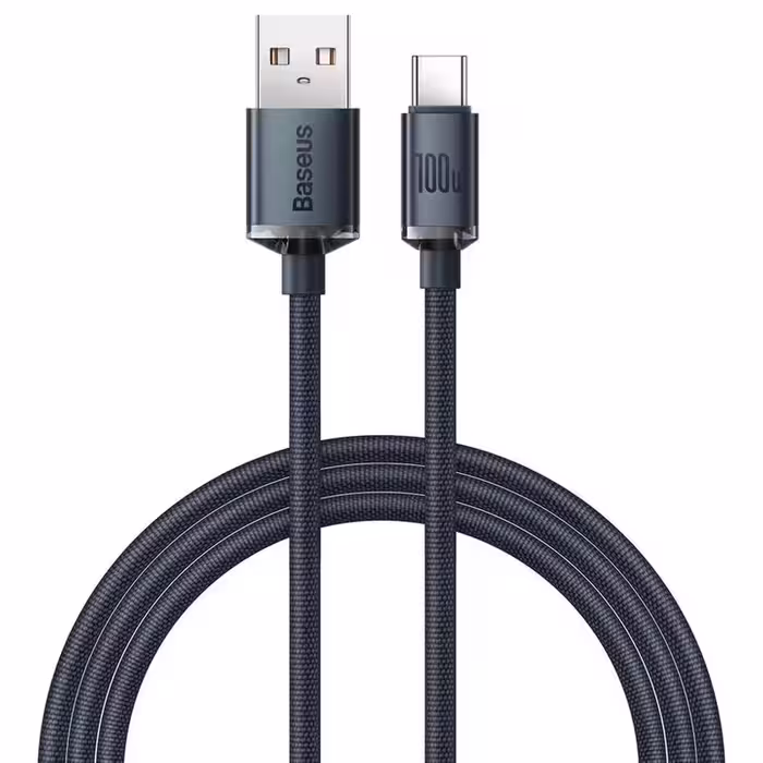 کابل USB به USB-C باسئوس مدل Crystal Shine Series (100W) طول 2 متر