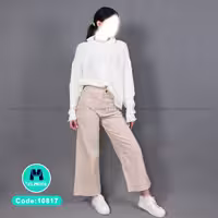 شلوار بگ زنانه کتان پنبه برند منگو اصلی 