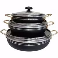 سرویس تابه 6 پارچه مدل زنبوری دسته طلایی