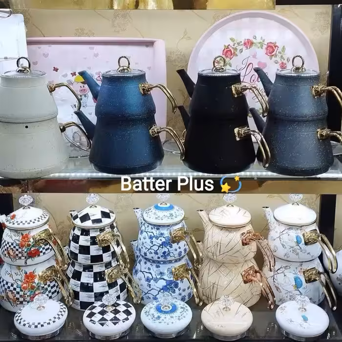 کتری و قوری دو درب طرحدار شاهین محصول کشور ترکیه | amazonchi