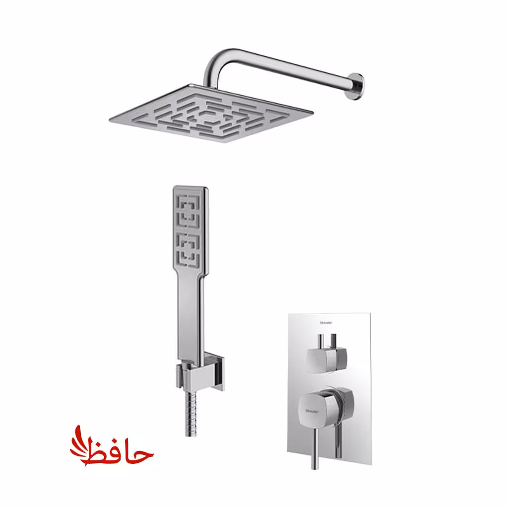 شیر حمام توکار شودر مدل رومر کروم مات تیپ 3 BRASS