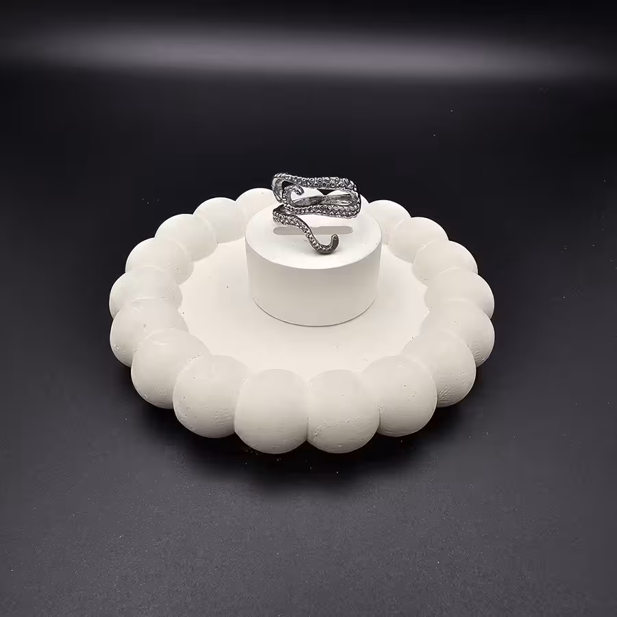 انگشتر استیل طرح مار نگینی