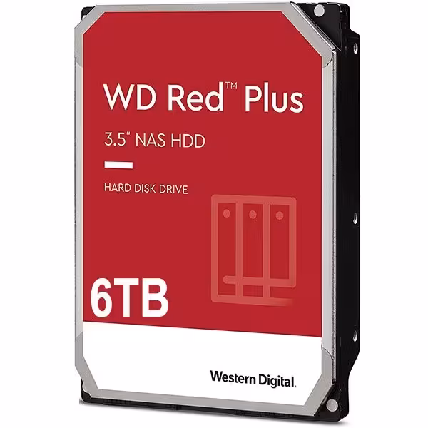 هارد اینترنال وسترن دیجیتال Red Plus 6TB مدل WD60EFRX ا HDD Western Digital Red Plus 6TB - کامپیوترچی
