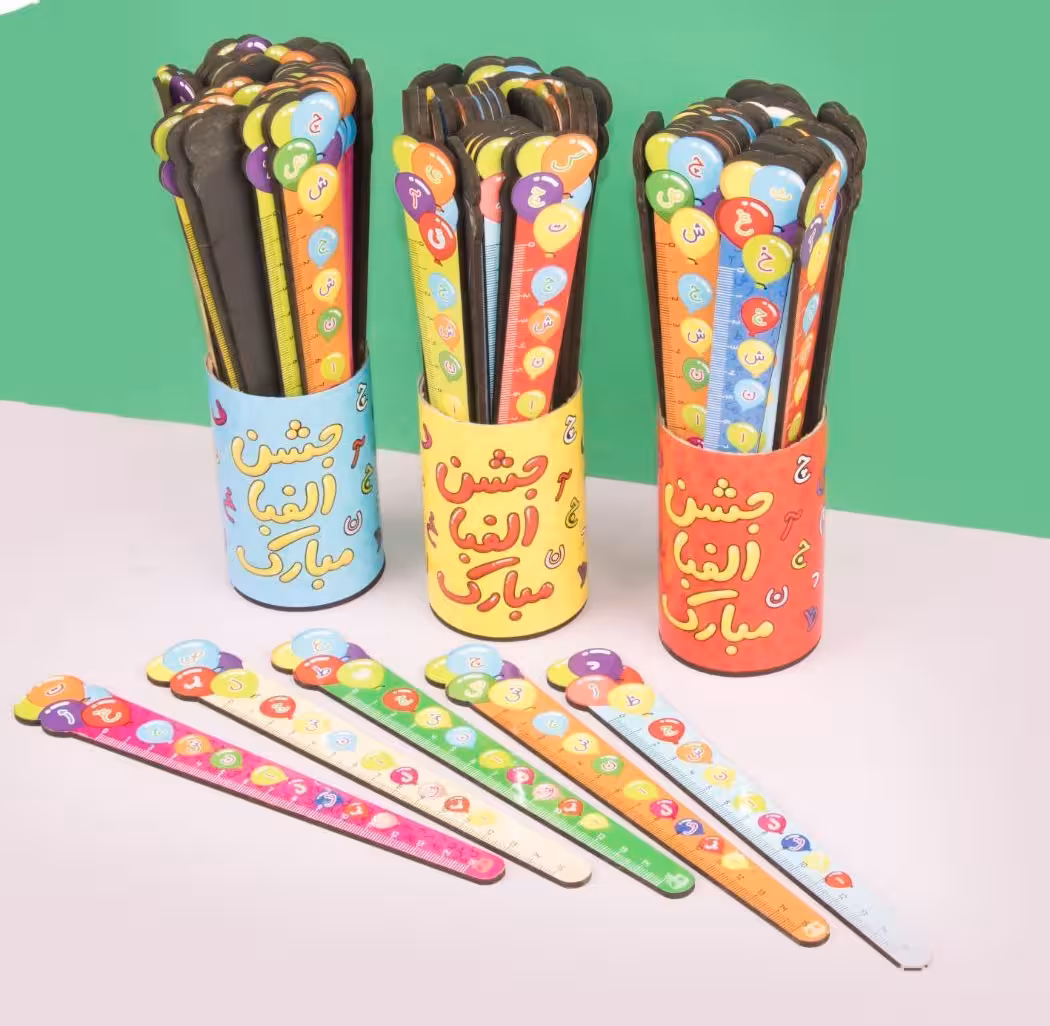 خط کش چوبی الفبا