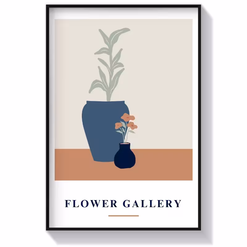 تابلو دکوراتیو بوتانیکا طرح گل و گلدان