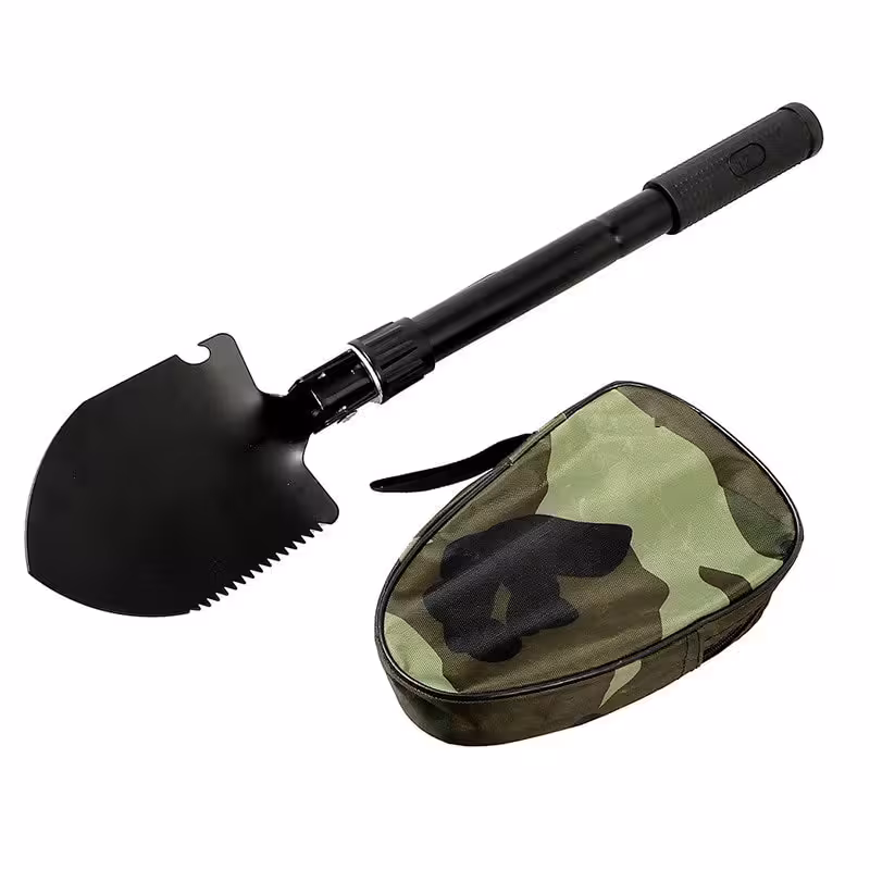 بیلچه ارتشی و کمپینگ تاشو چند کاره قطب نما دار HBA-001