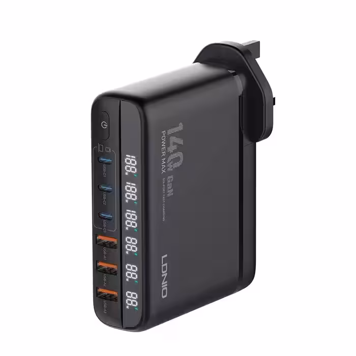 شارژر رومیزی 140 وات الدینیو مدل GaN A6140C