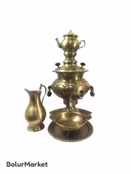 سماور برنجی ذغالی 6 لیتری کد 1135