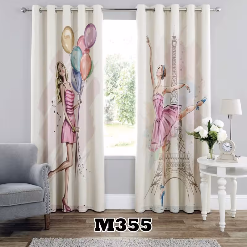 پرده سه بعدی طرح دخترانه