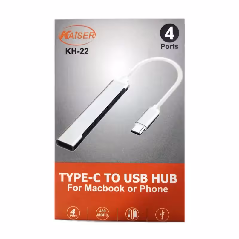 هاب Type-C چهار پورت کایزر مدل KH-22