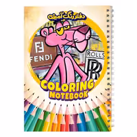 دفتر رنگ آمیزی پلنگ صورتی