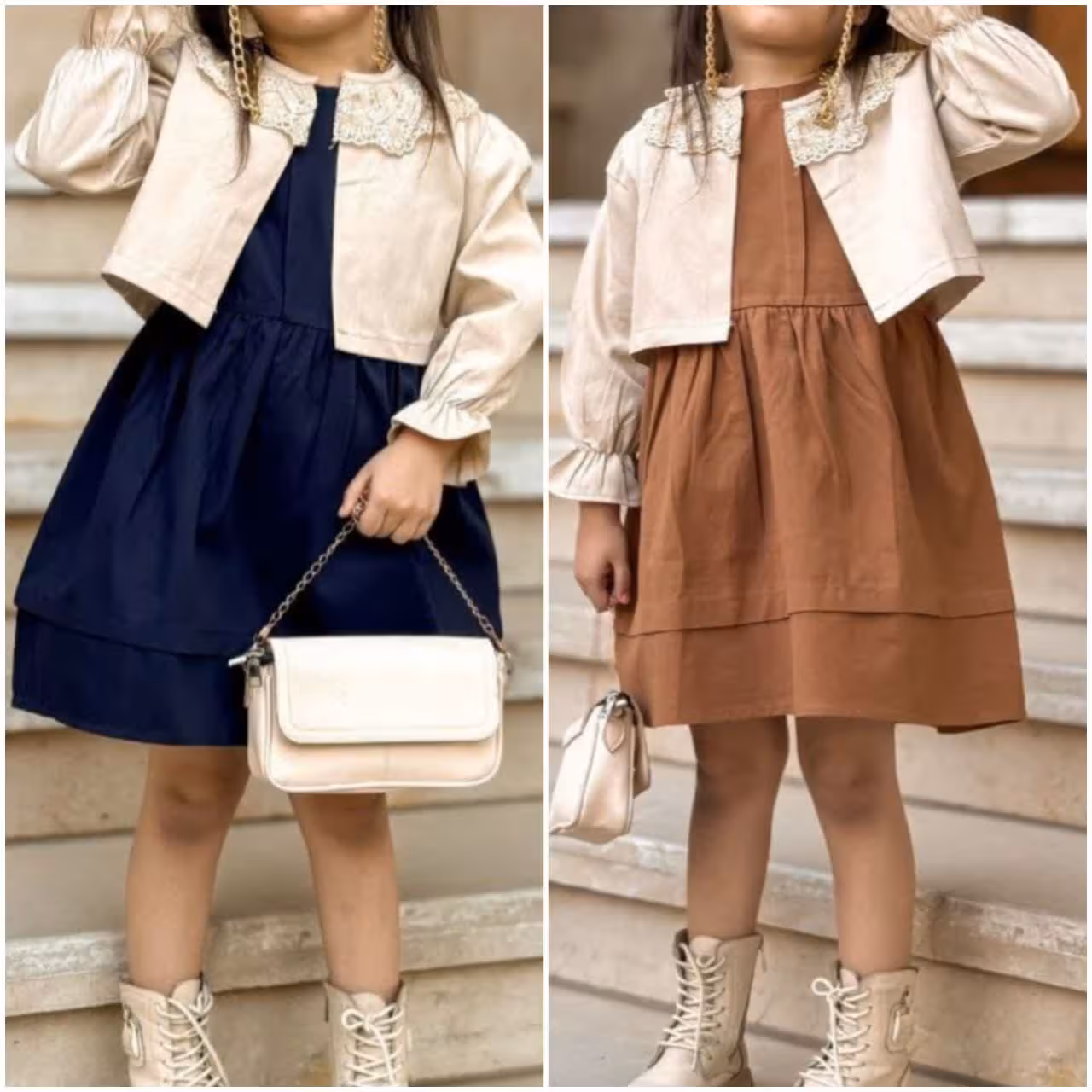 خرید و قیمت ست کت سارافون دخترانه گلاره در 4 سایز