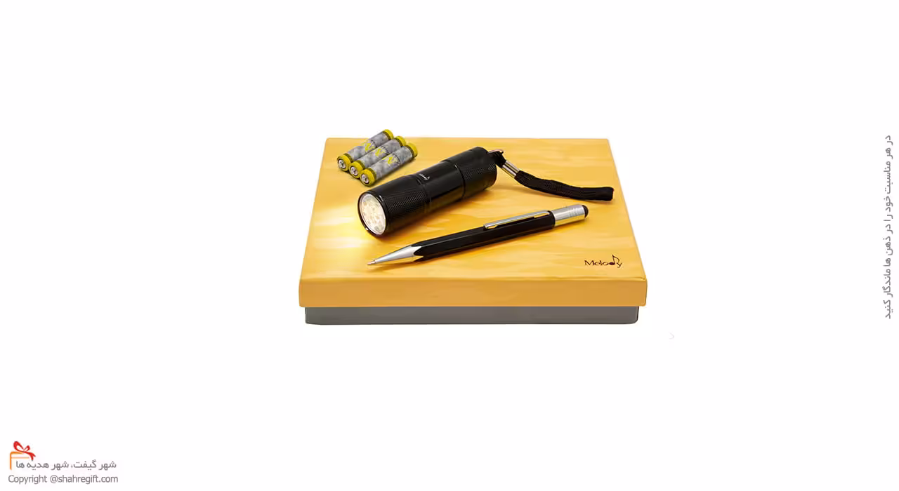 ست هدیه خودکار و چراغ قوه MELODY 16