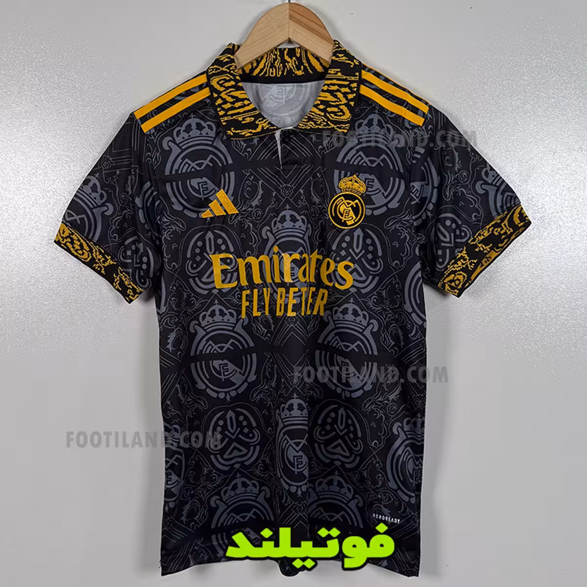 لباس کانسپت رئال مادرید مشکی زرد 2025