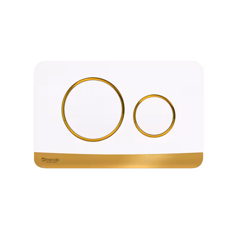 کلید فلاش تانک ایمن آب توکار مدل مدل پلنت سفید رینگ طلایی