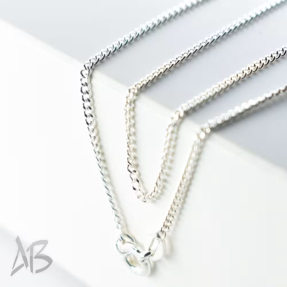 زنجیر نقره زنانه کارتیه عیار 925 طرح Curb Chain آقابزرگ