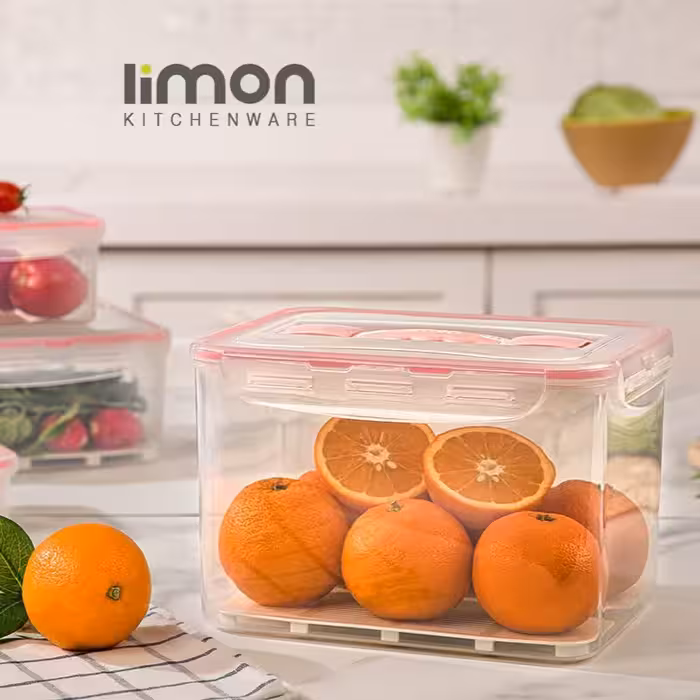 ظرف چهار قفل بسیار بزرگ 7 لیتری لیمون