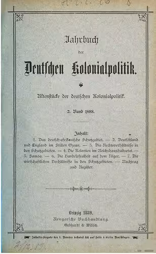 خرید و دانلود نسخه کامل کتاب Jahrbuch der deutschen Kolonialpolitik Aktenstücke der deutschen Kolonialpolitik