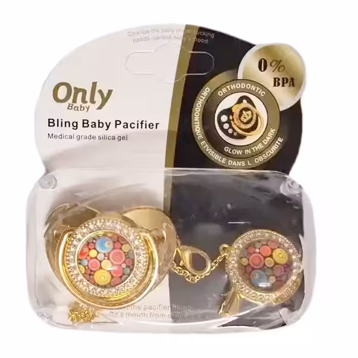 پستانک نگینی نوزاد اونلی بی بی OnlyBaby با زنجیر لاکچری