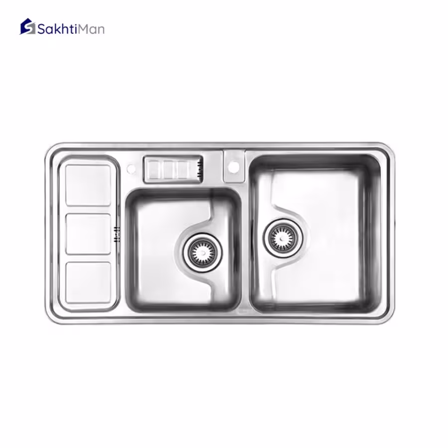 سینک ظرفشویی استیل البرز مدل فانتزی با جامایع 813 توکار