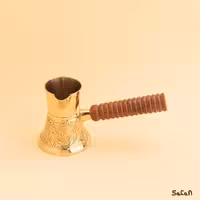 قهوه جوش برنجی طلایی بدون در مدل تاینی سایز 1