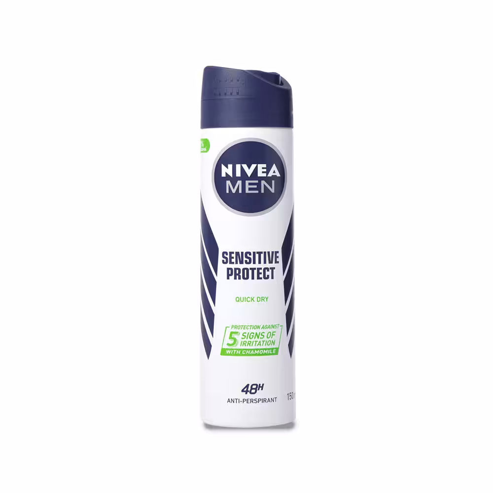 اسپری پودری ضد تعریق نیوا مردانه 150 میلی لیتر Nivea men Spray sensitive protect quick dry