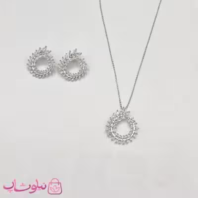 نیم ست زنانه YSX طرح گندم نگین سفید کد 299